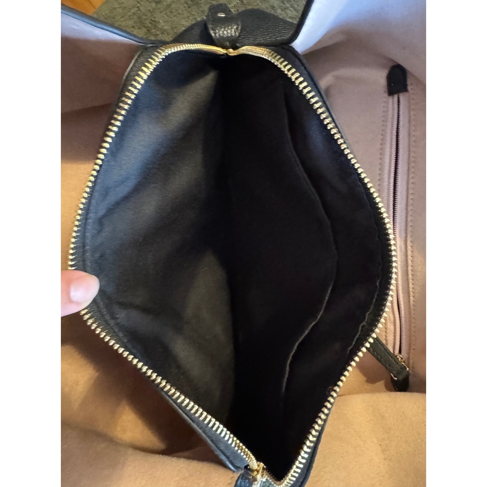 Kate Spade New York Black Pebbled Leather Knott Large Hobo Shoulder Bag Gold - Picture 6 of 9